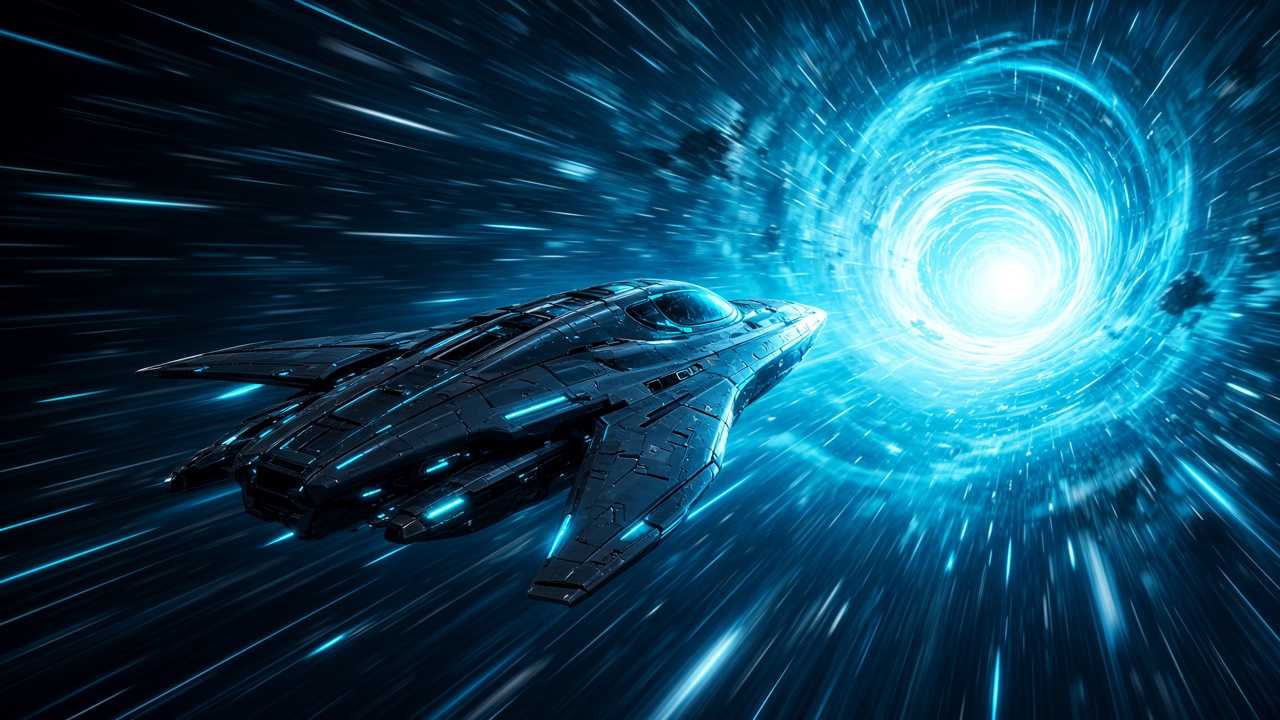 Craft accelerating into a luminous anomaly